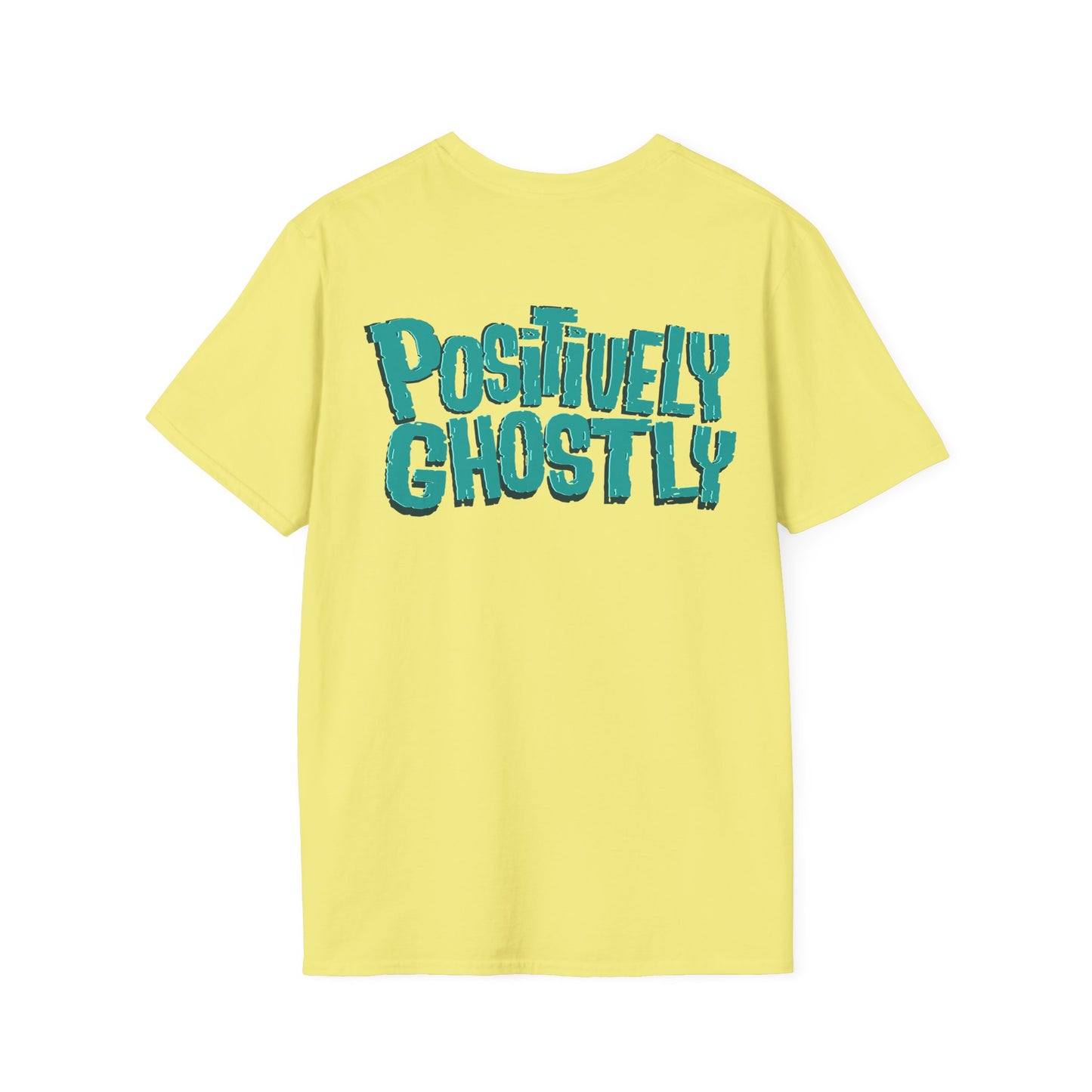 π» Oliver the Ghost Tee β Head on Front + Positively Ghostly Logo on Back π