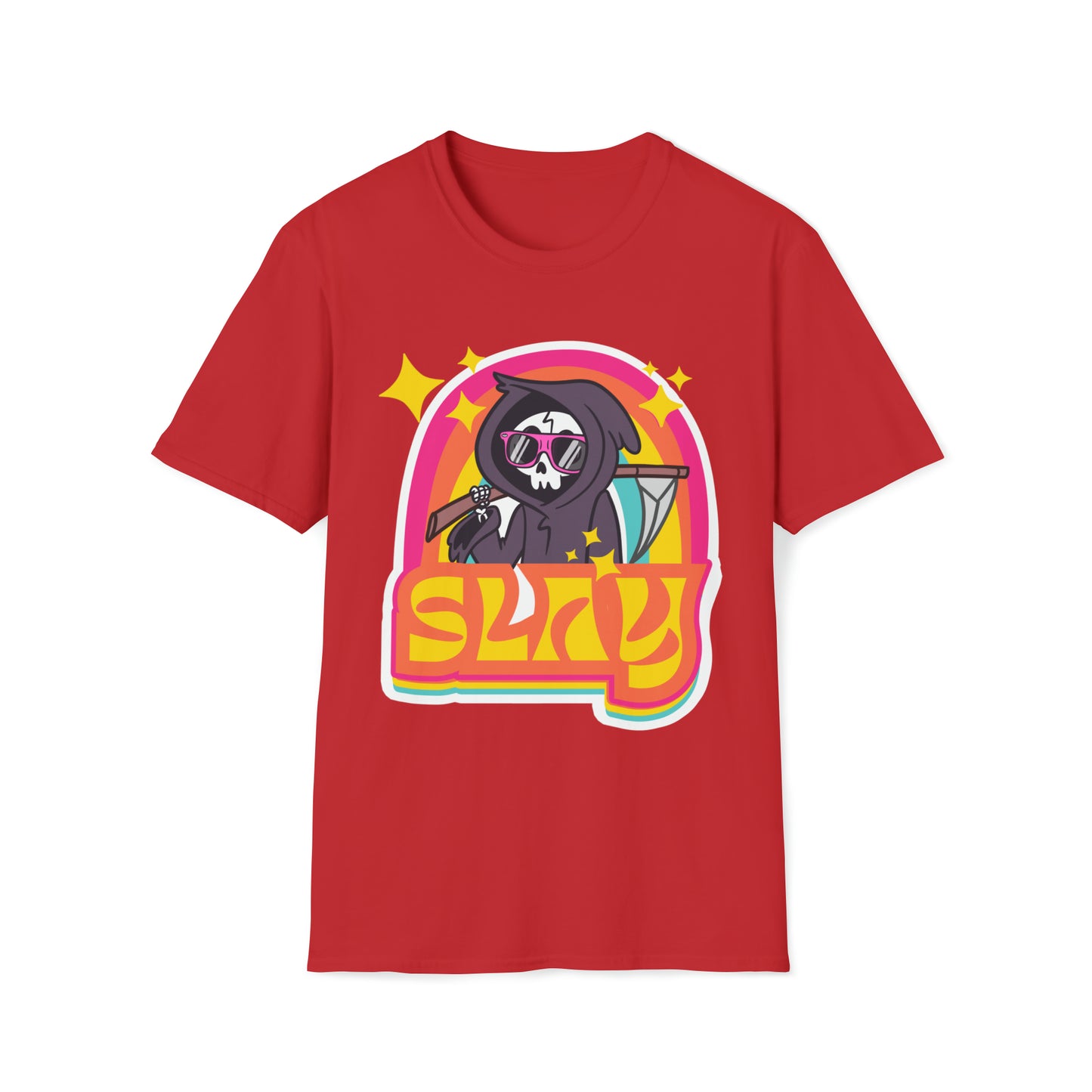 Jim Grim “SLAY” Rainbow Unisex Soft-Style T-Shirt