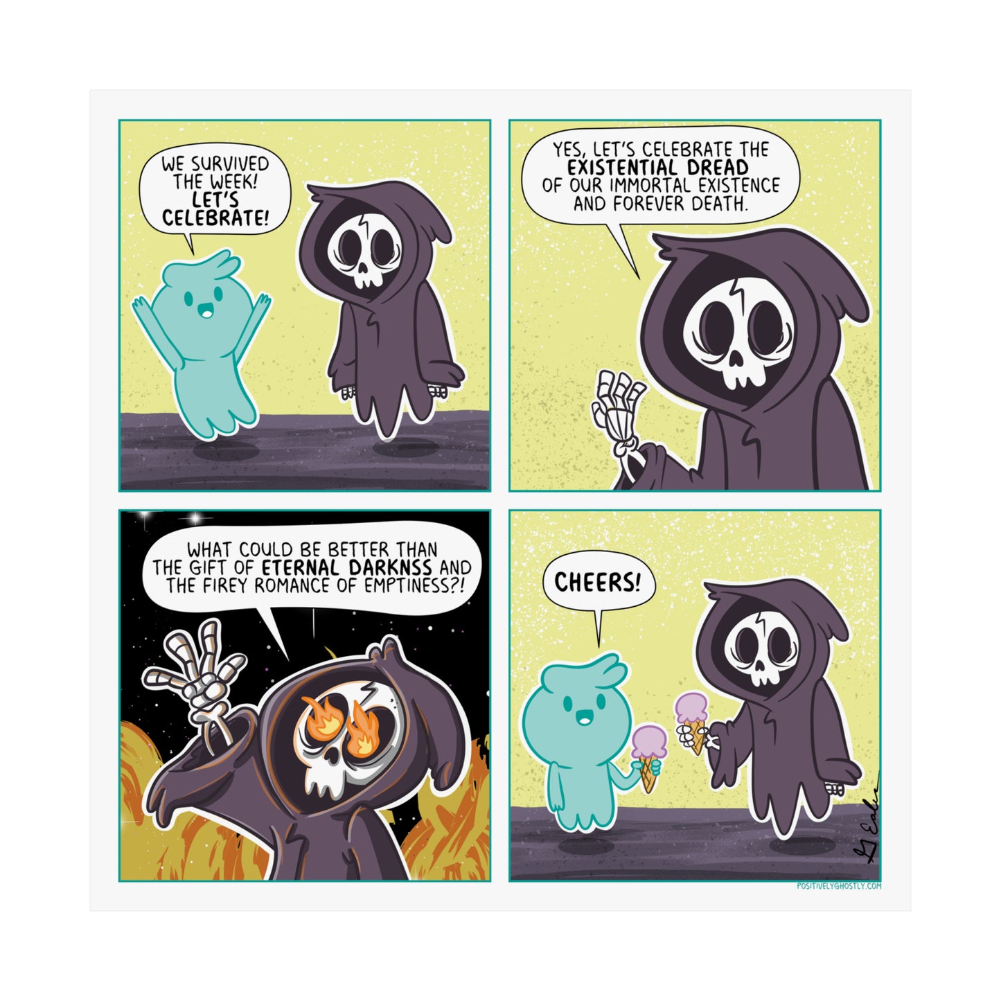 Positively Ghostly Print - Oliver and Jim Celebrate the week