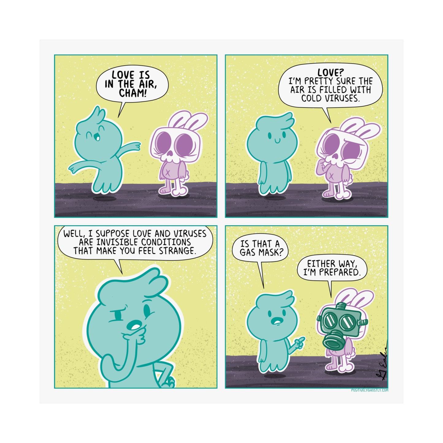 Positively Ghostly Print - Oliver and Cham Love is in the Air!