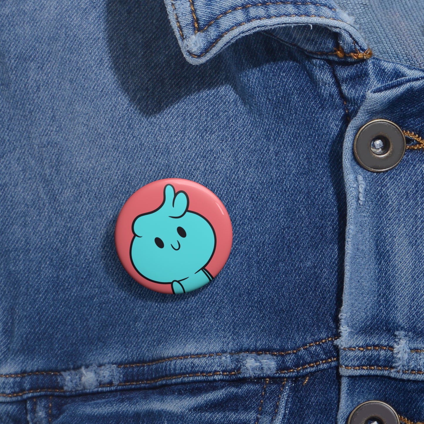 Cute Oliver Ghost Button 💫 1.5" Creepy-Cute Accessory 👻