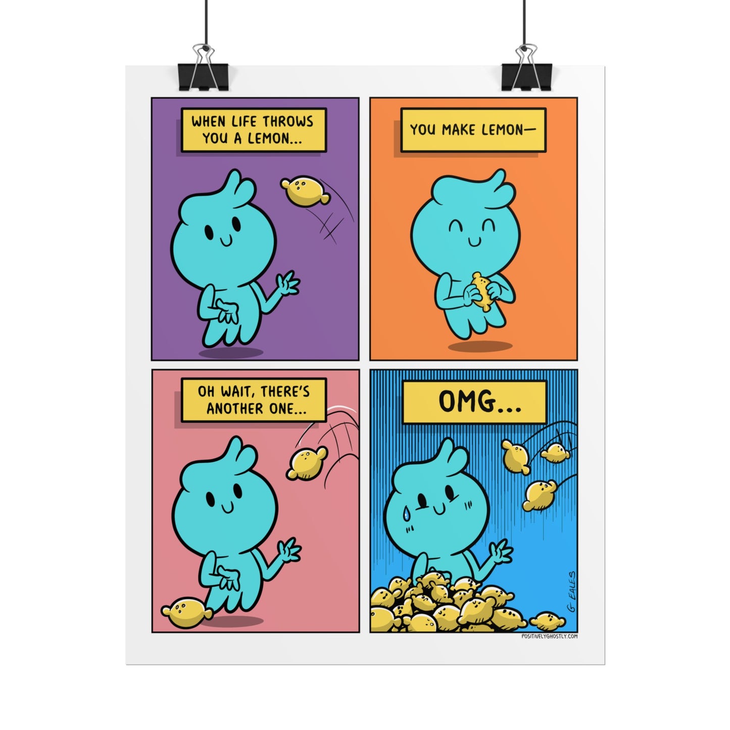 ✨🍋 “When Life Throws You a Lemon” Oliver Comic Print – Cute, Uplifting PG Artwork! 🍋✨
