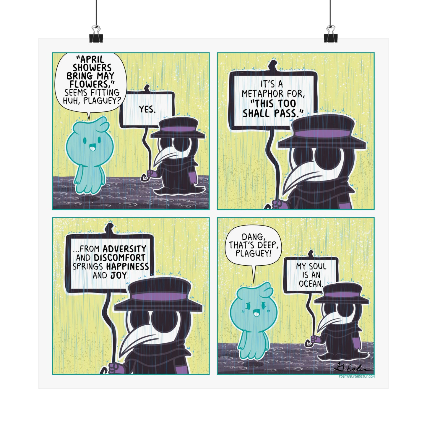 Positively Ghostly Prints - Oliver and Plaguey April Showers