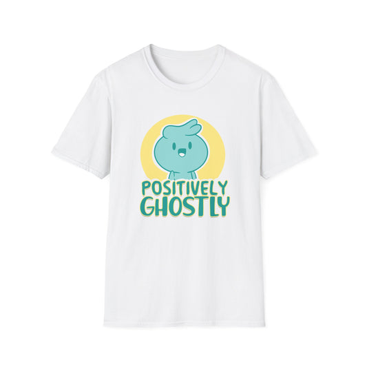 👻 Unisex Soft-Style Tee – Featuring Oliver the Ghost & Positively Ghostly Logo 👕