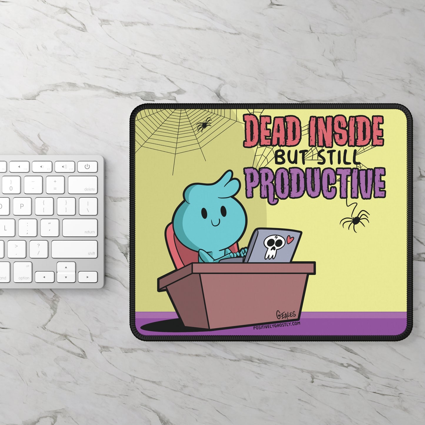 Dead Inside But Still Productive – Positively Ghostly Office Mouse Pad