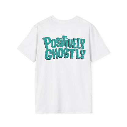 👻 Oliver the Ghost Tee – Head on Front + Positively Ghostly Logo on Back 👕