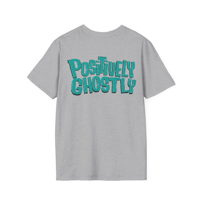 👻 Oliver the Ghost Tee – Head on Front + Positively Ghostly Logo on Back 👕